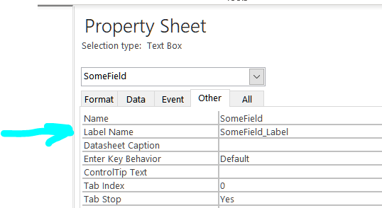 Disassociate label from control | Access World Forums