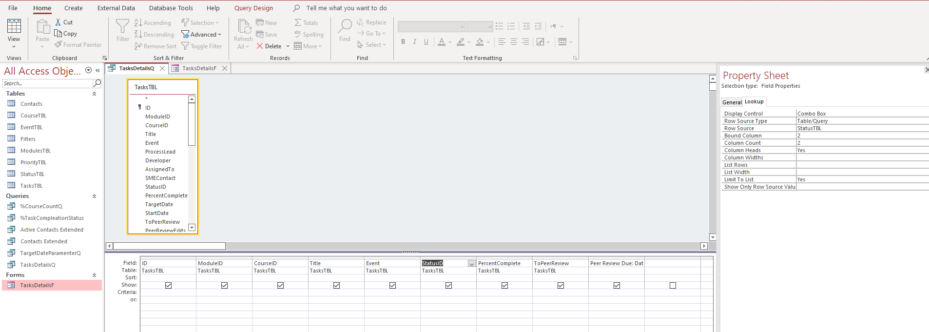 Query Results show Primary key Access World Forums